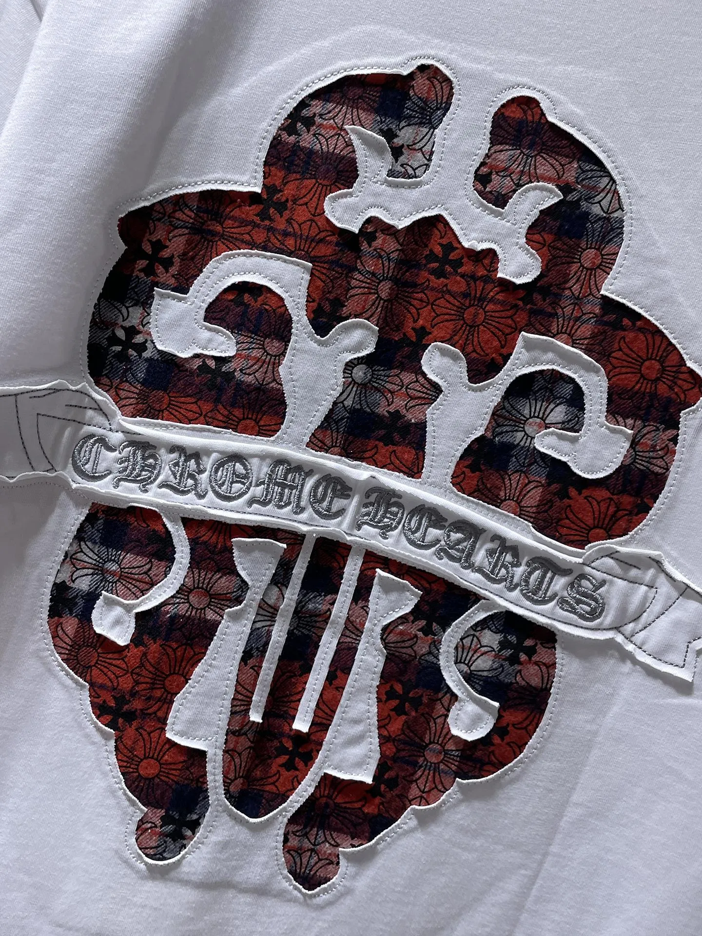 P170 new Chrome Hearts 25ss high version for summer! High-weight, environmentally friendly, high-quality top-quality fabric 260g~285g Krobajian Heavy Industry hand-applied embroidered short-sleeved heavy industry embroidery! ! ! Tens of thousands of needles! ! Counter synchronized replica version 1:1 Recommended colors: black white